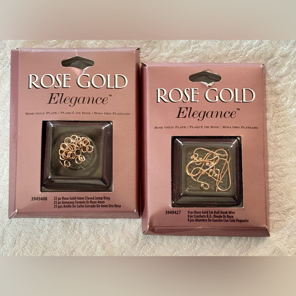 Cousins Rose Gold Earring Supplies - Sm Ball Hook Wire and 4mm closed jump ring.